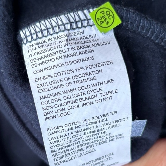 Perry Ellis America Navy Blue & White Pullover Fleece Sweater Size M w/ Pocket - Picture 5 of 13